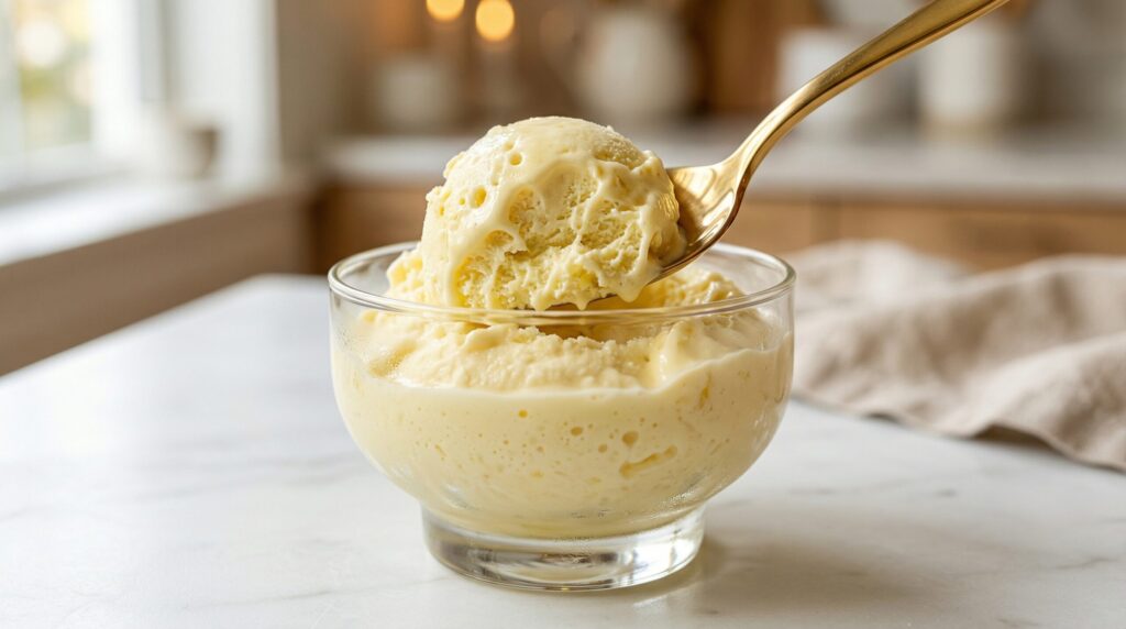 Sorvete caseiro de abacaxi