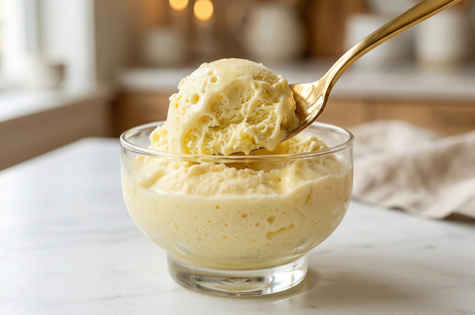 Sorvete caseiro de abacaxi