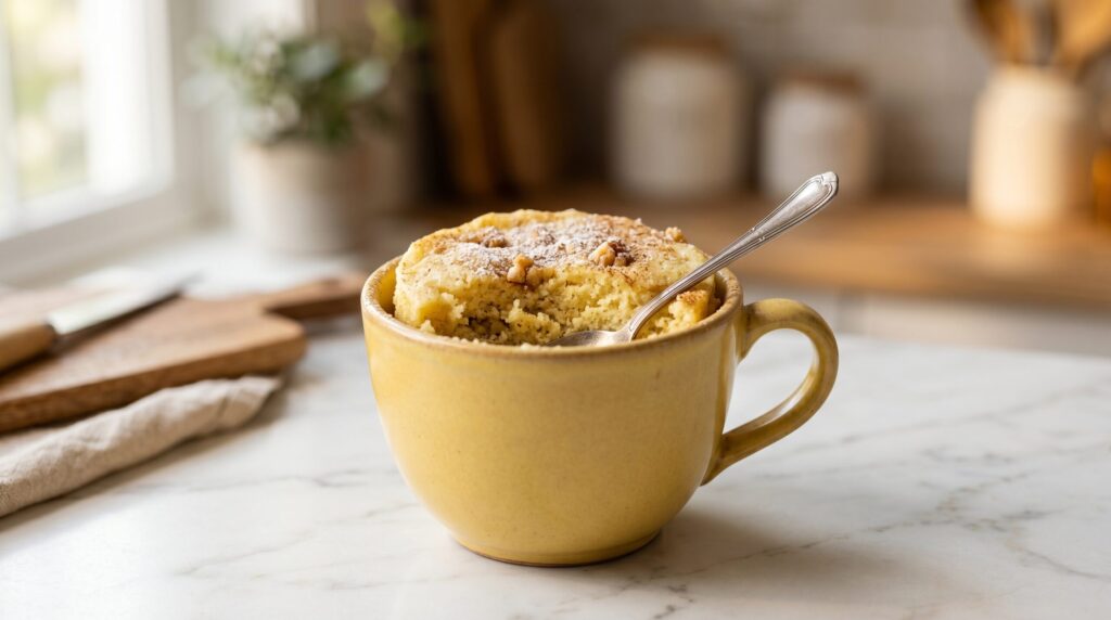 Bolo de caneca de aveia e banana