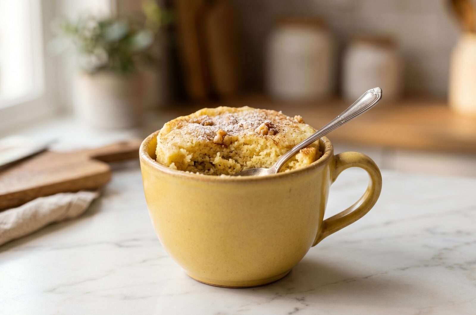 Bolo de caneca de Aveia e Banana