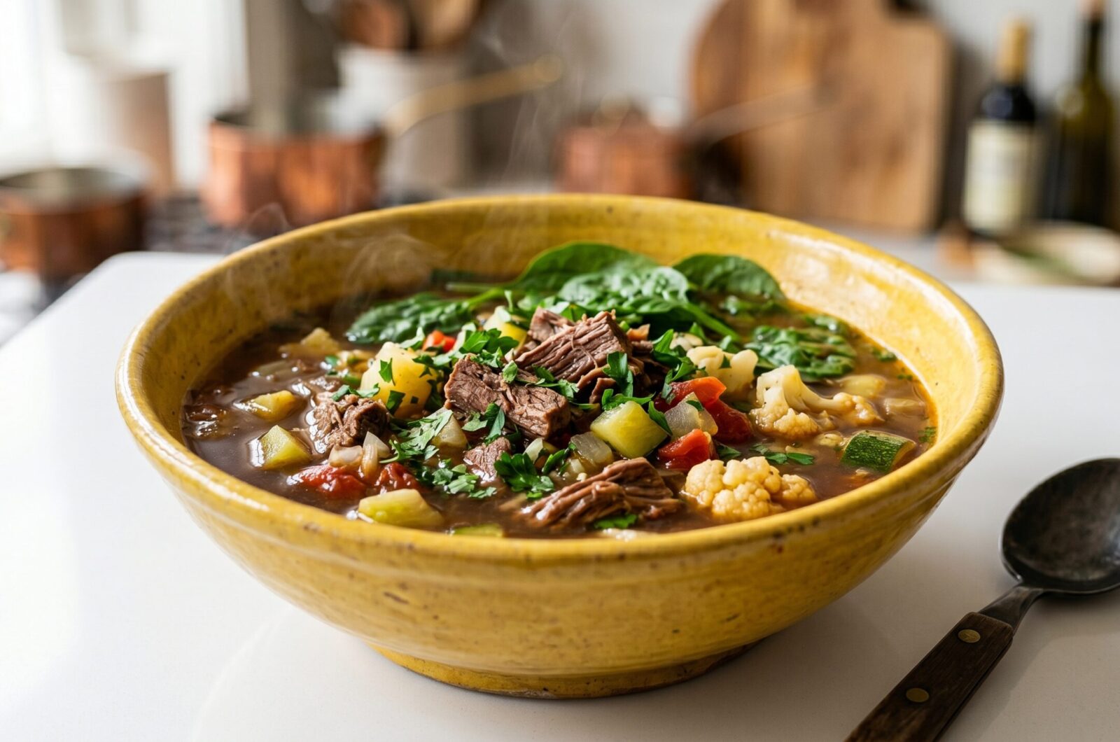 Caldo proteico low carb de carne