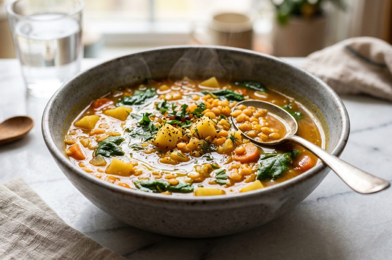 Sopa de lentilha detox