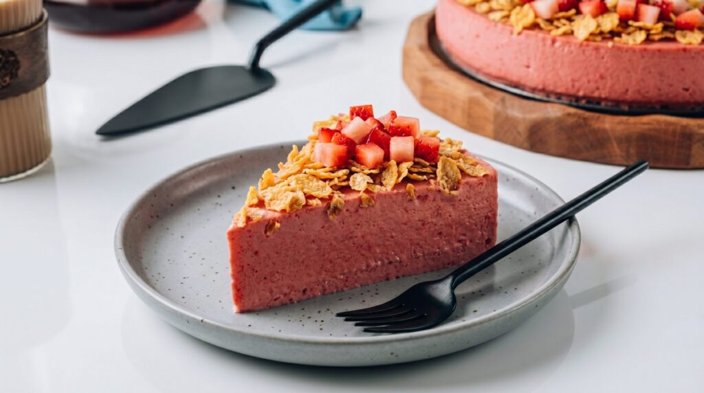 Torta de sucrilhos com morango