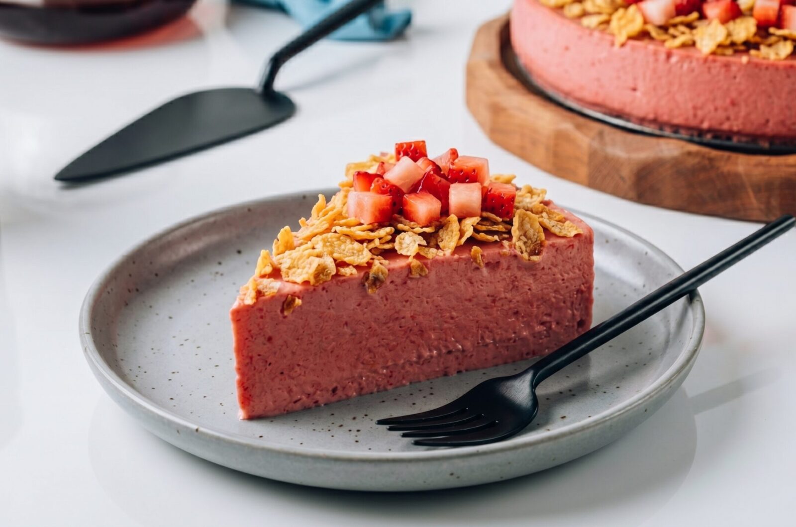 Torta de Sucrilhos com Morango