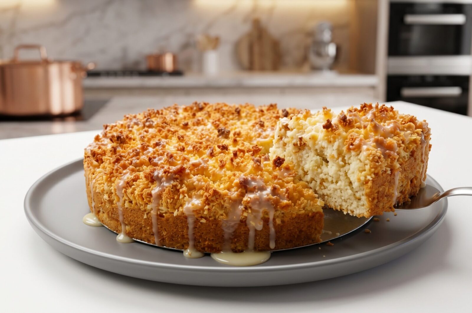 Bolo de Cuca de Coco (Sem Açúcar)