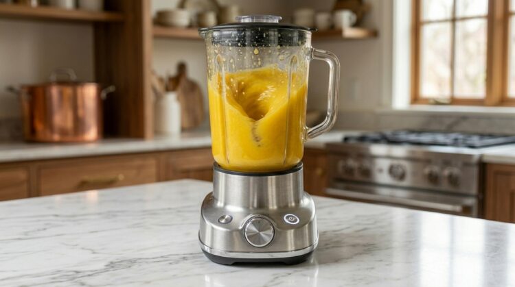 Passo 3 -Bater no liquidificador o caja com água