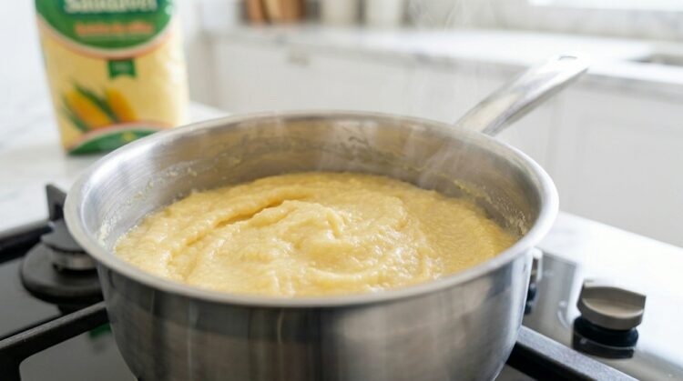 Passo 3 - Cozinhar até o mingau ficar cremoso