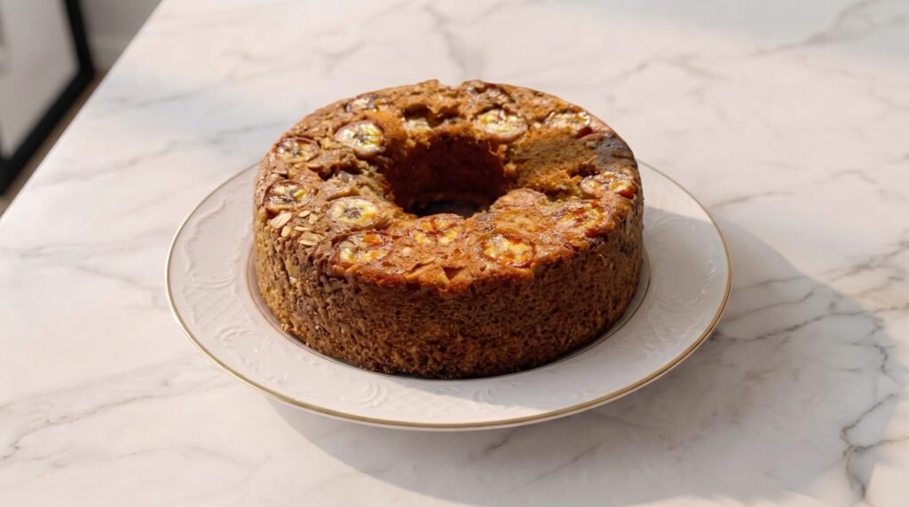 Bolo fit de banana e aveia