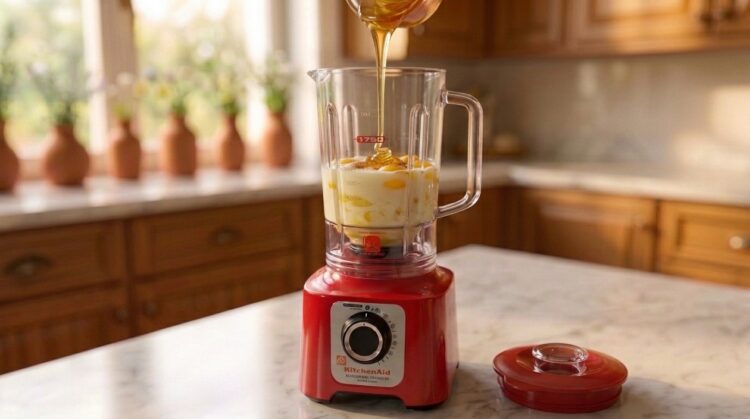 Passo 1 - Adicionar os ingredientes do bolo de mel