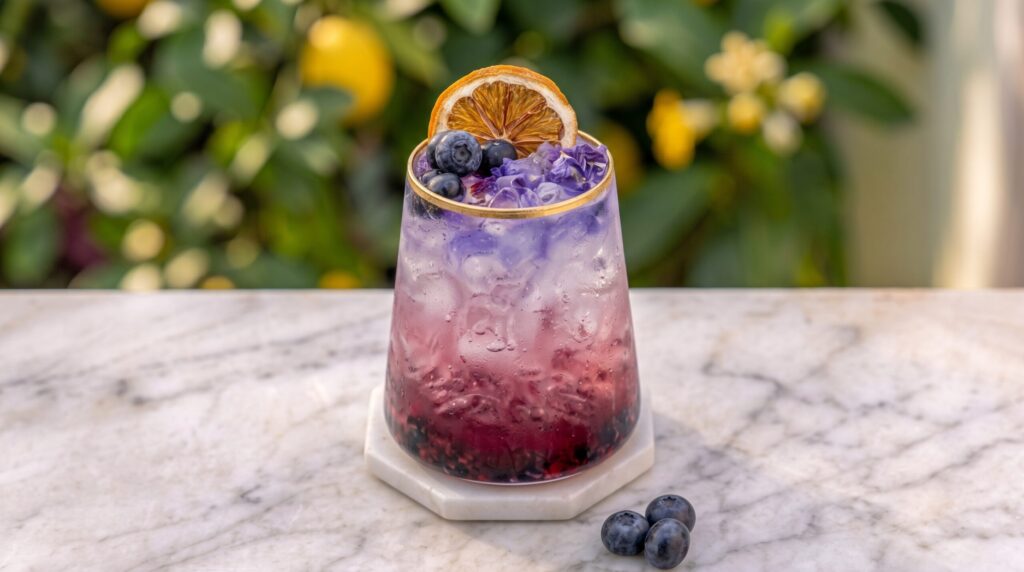 Receita de drink de mirtilo sem álcool