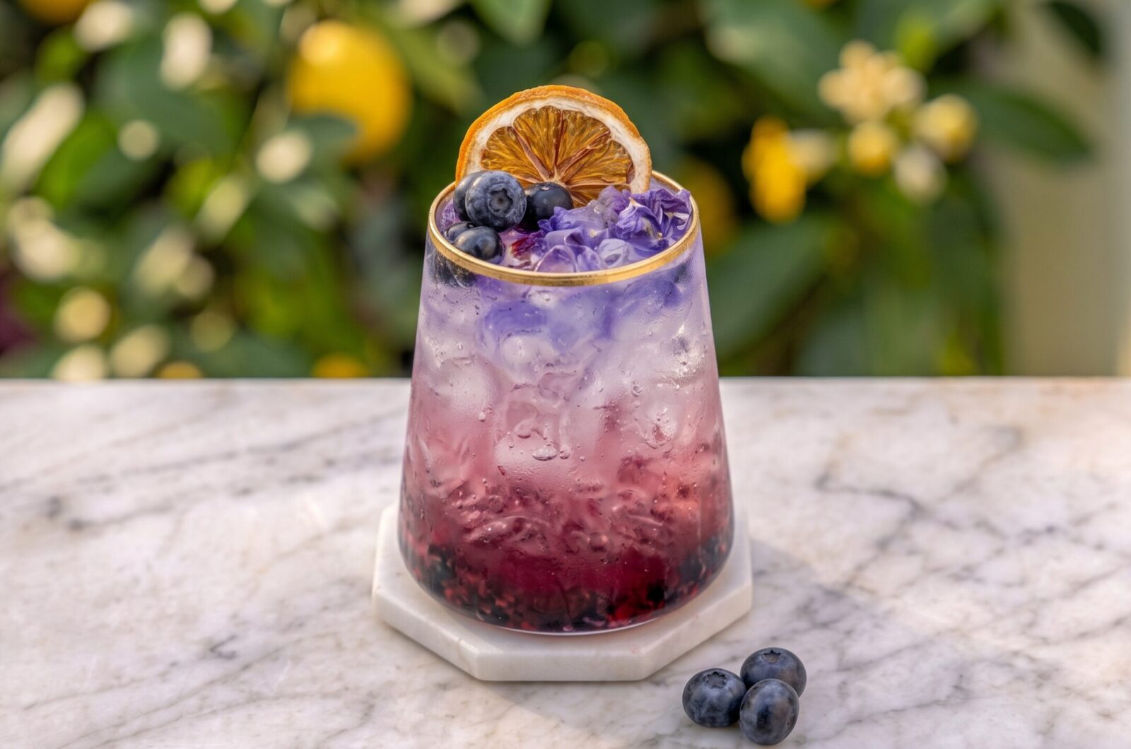 Drink de mirtilo sem álcool (blueberry)