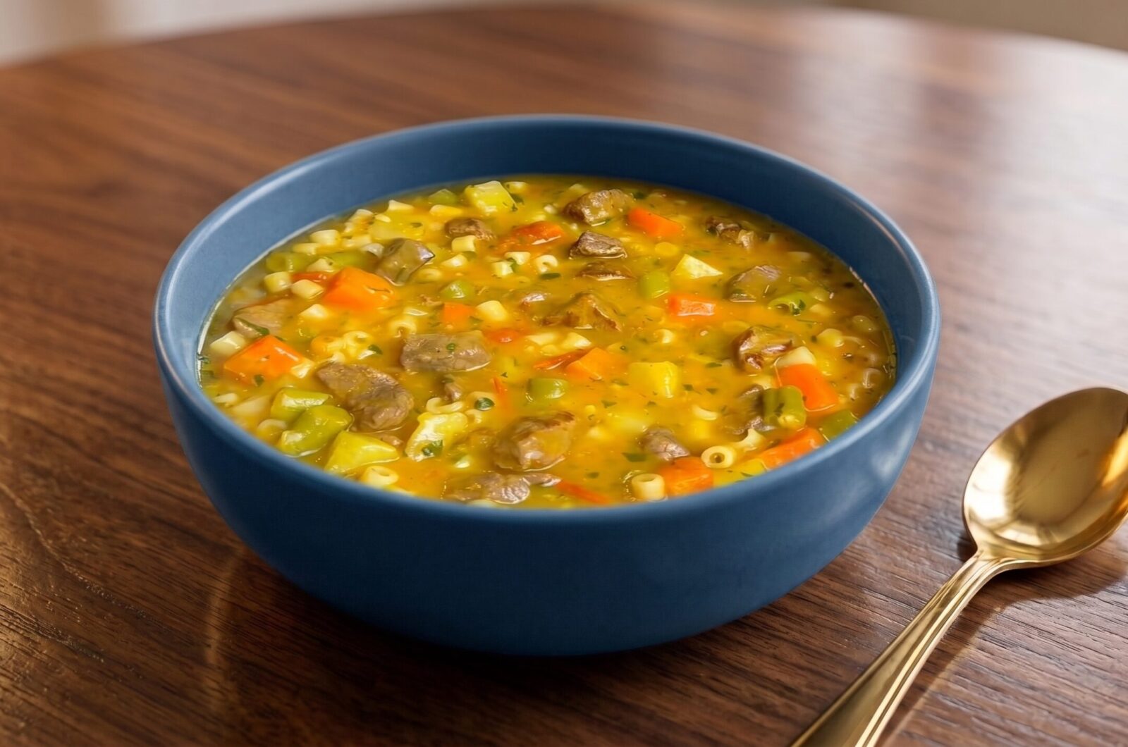 Sopa de macarrão com carne