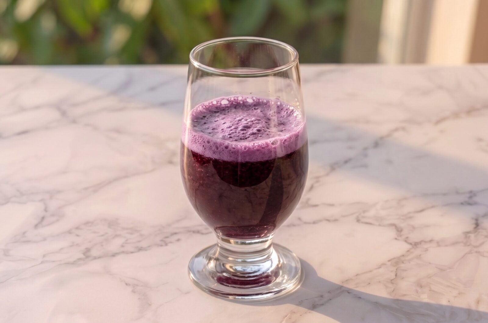 Suco de mirtilho saudável: suco roxo