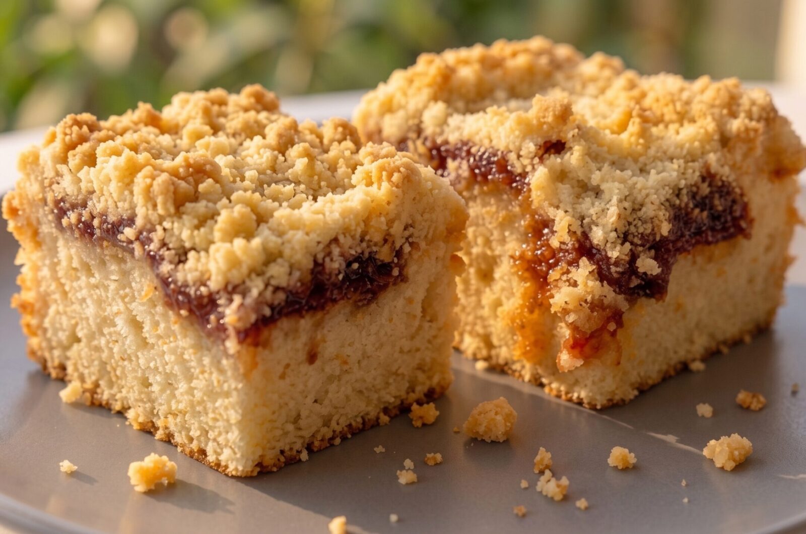 Cuca de goiabada com farofa