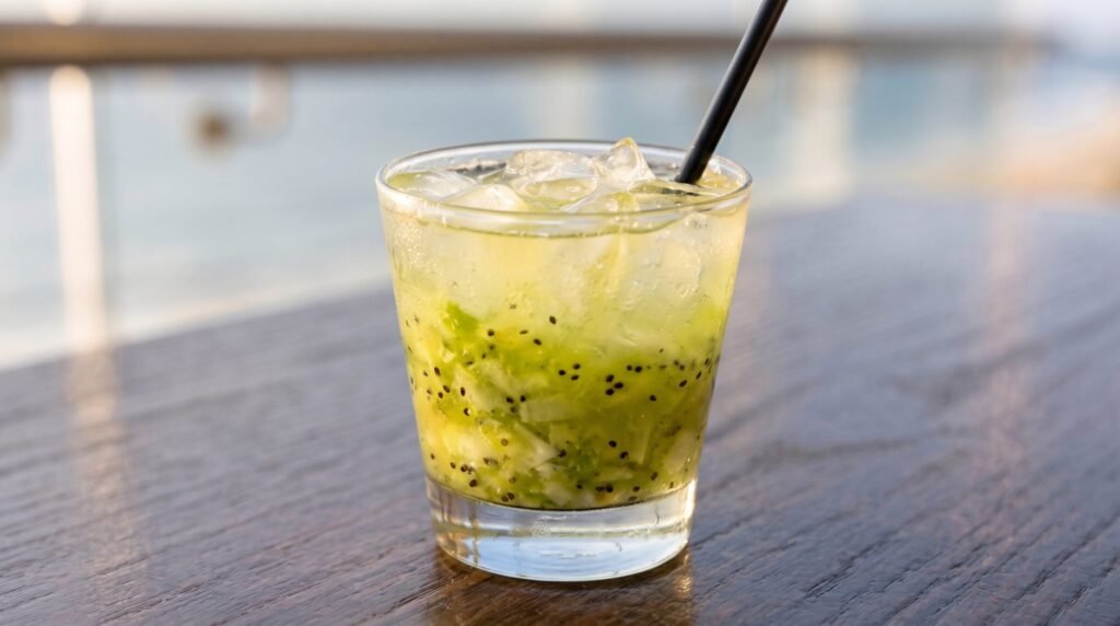 Caipirinha de kiwi sem álcool
