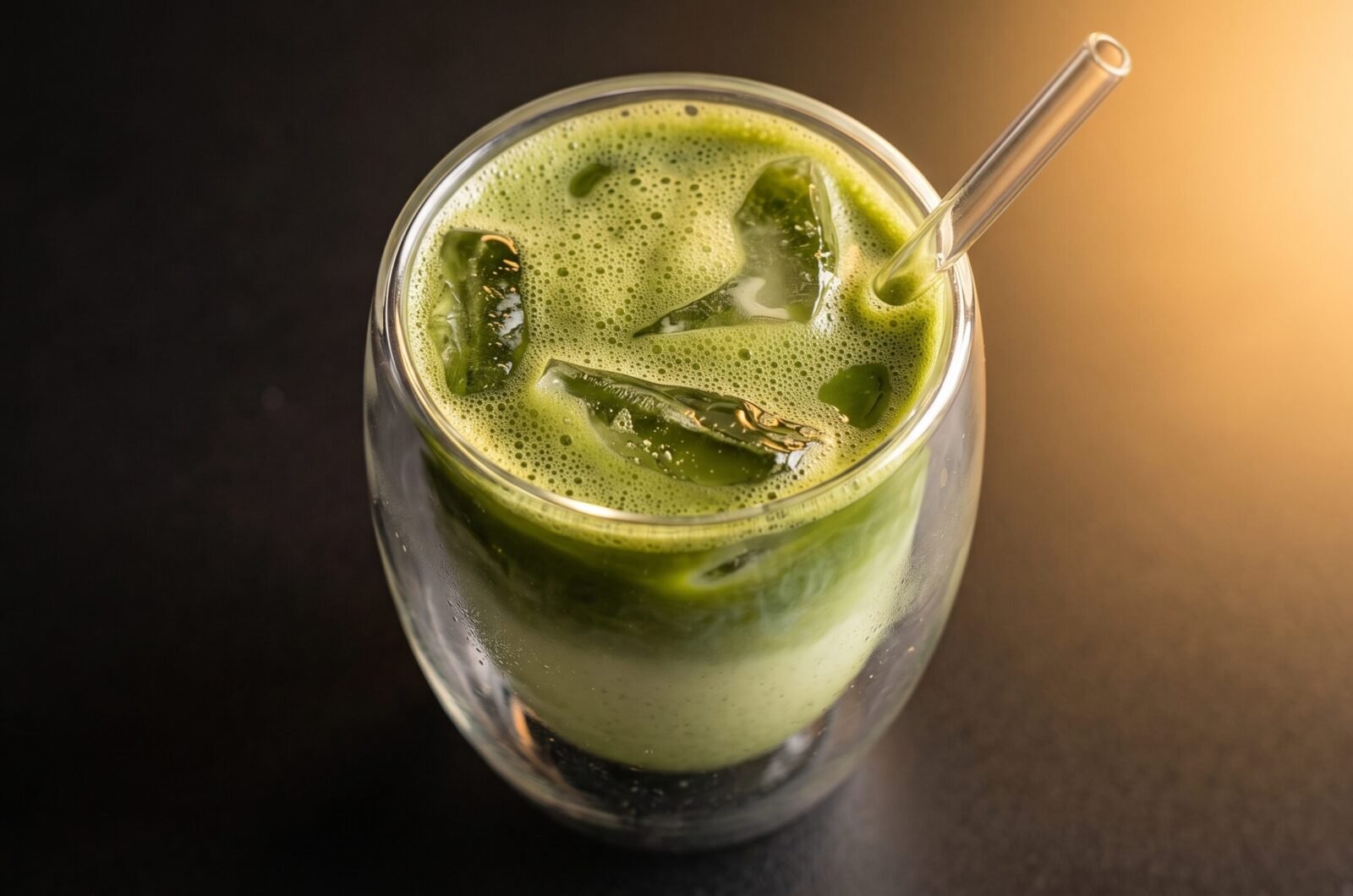 Matcha latte gelado