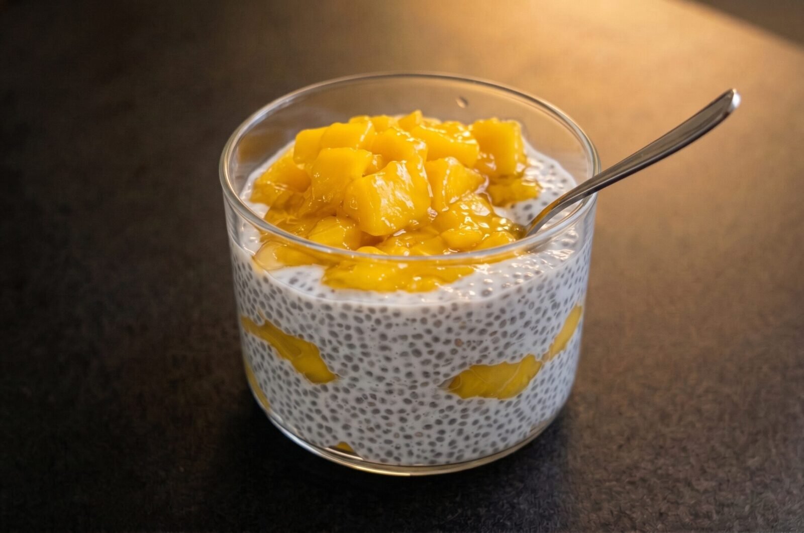 Pudim de chia com leite de coco