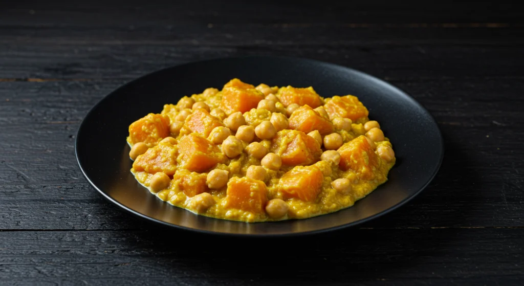 Curry de Grão-de-Bico com Abóbora e Coco