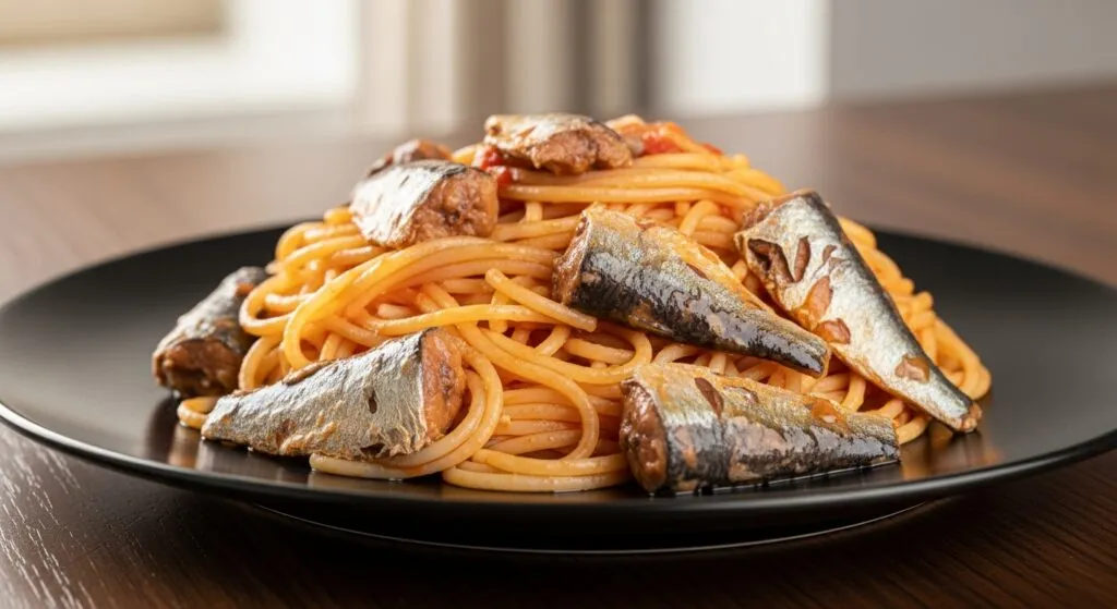 Macarrão com sardinha