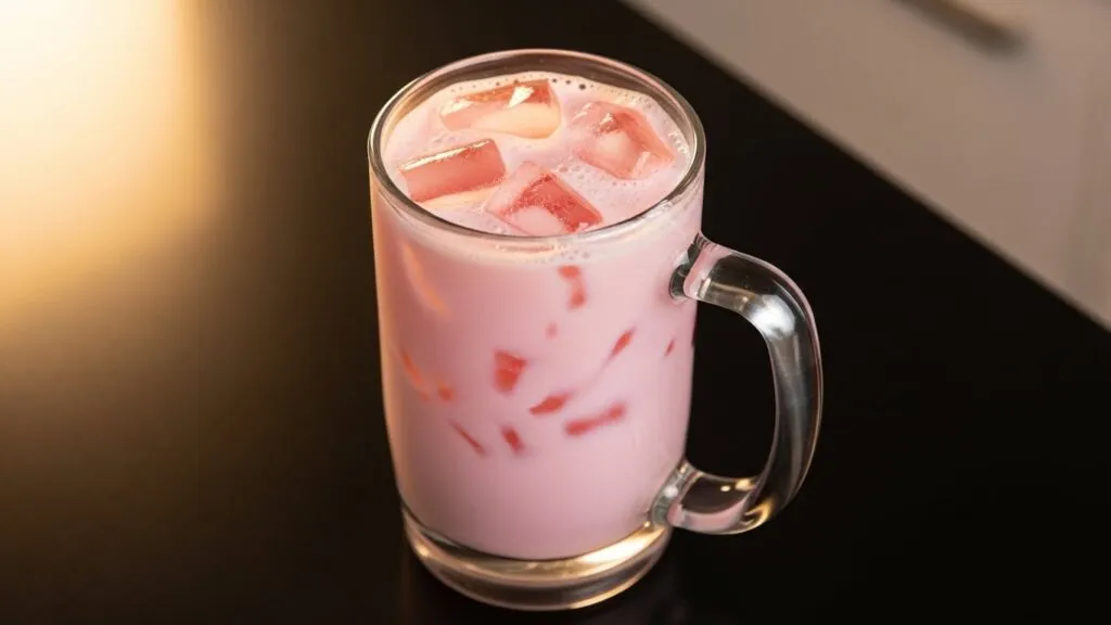 Suco de yakult com morango