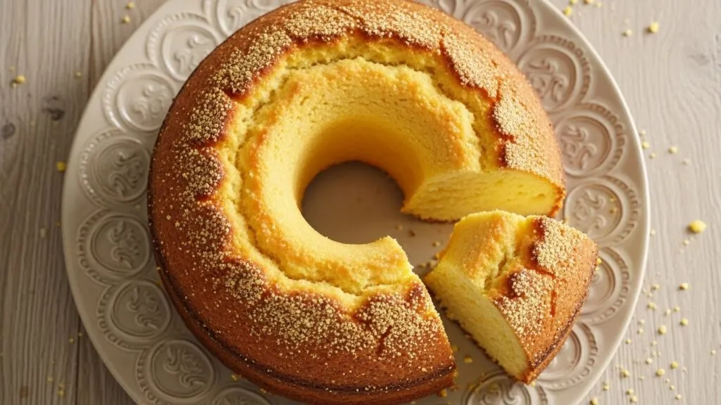 Bolo de fubá tradicional com alternativa ao bolo de fubá fit.
