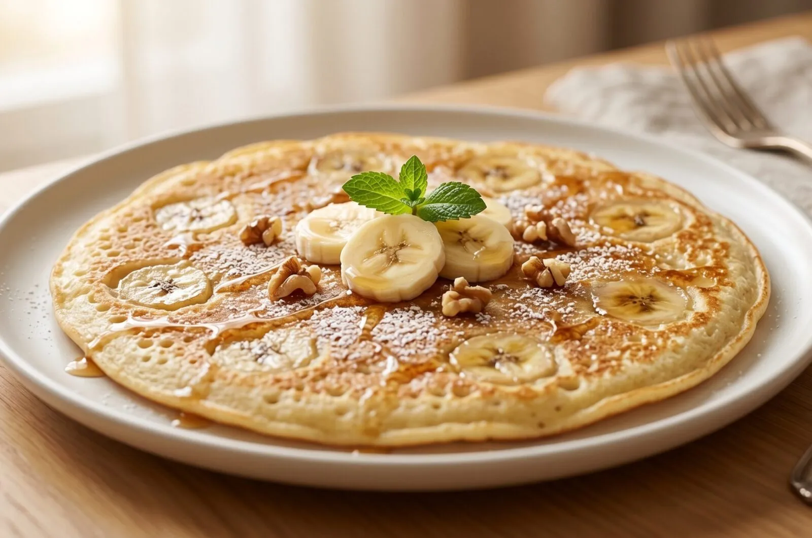 Panqueca de banana com aveia e ovo