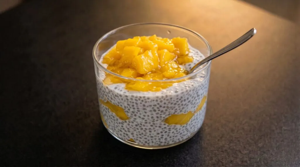 Pudim de chia com leite de coco